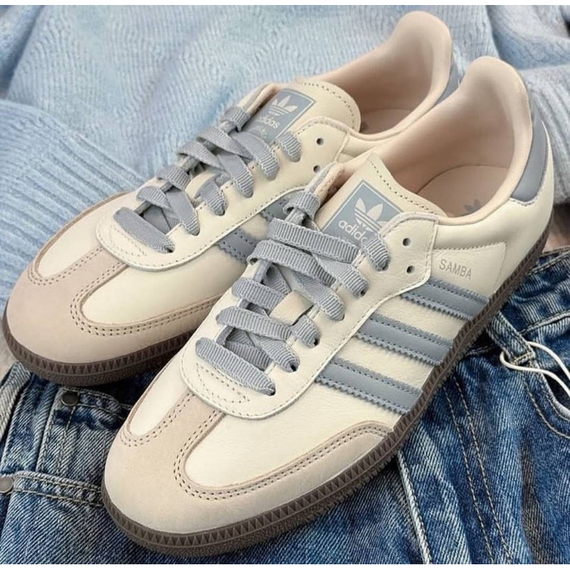 Adidas Samba OG cream white wonder silver ของแท้100%