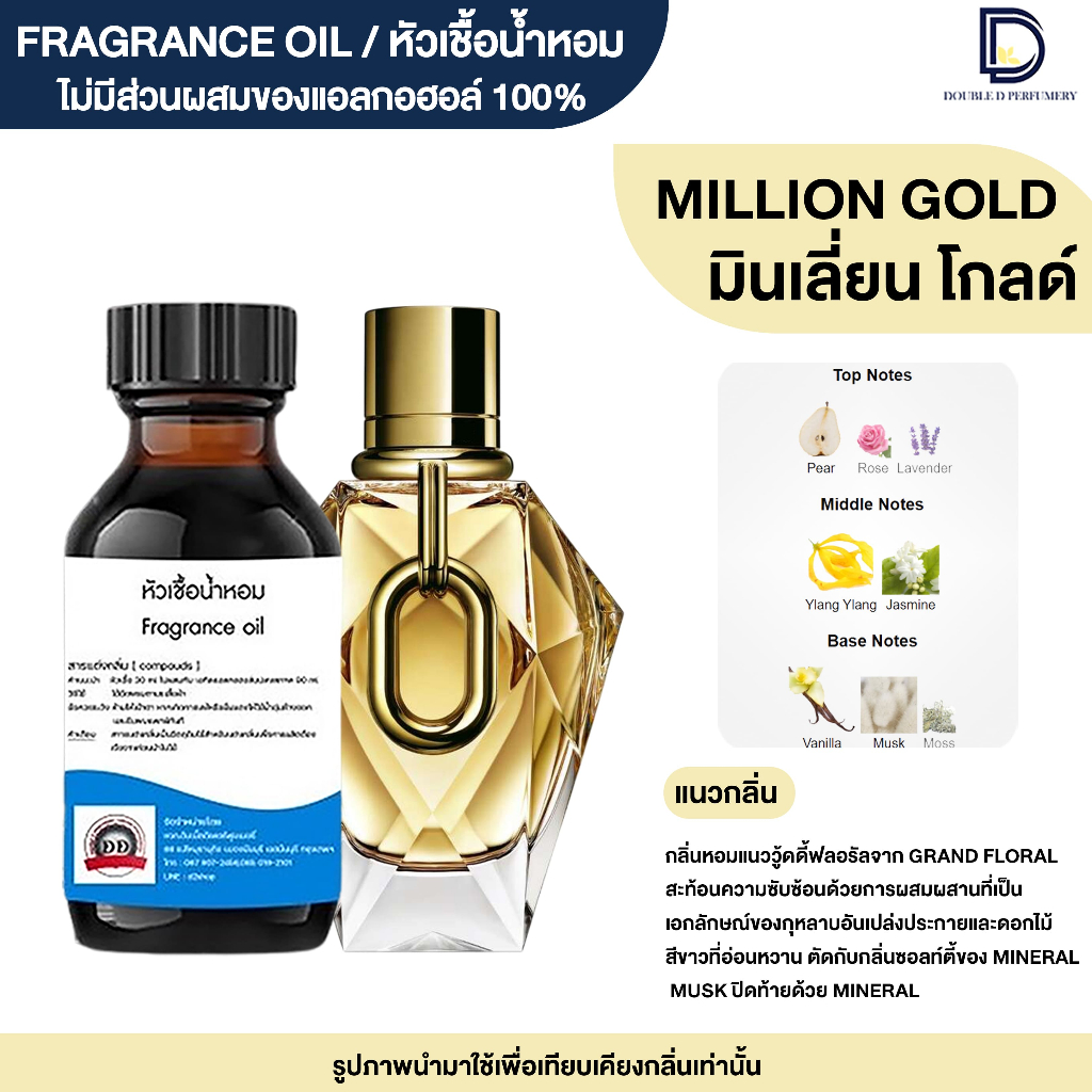 หัวเชื้อน้ำหอม กลิ่น มิลเลี่ยน โกลด์ หญิง (MILLION GOLD.W)