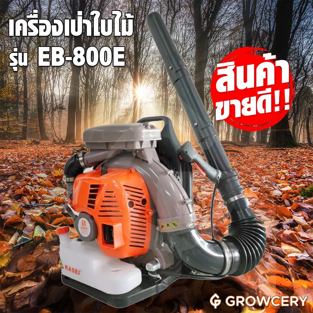 [G] เครื่องเป่าใบไม้ เป่าลม KASEI รุ่น EB800E เป่าลมสะพายหลัง เป่าลม เครื่องยนต์เบนซิน 2 จังหวะ 4 HP โดย GROWCERY – โปรปัง