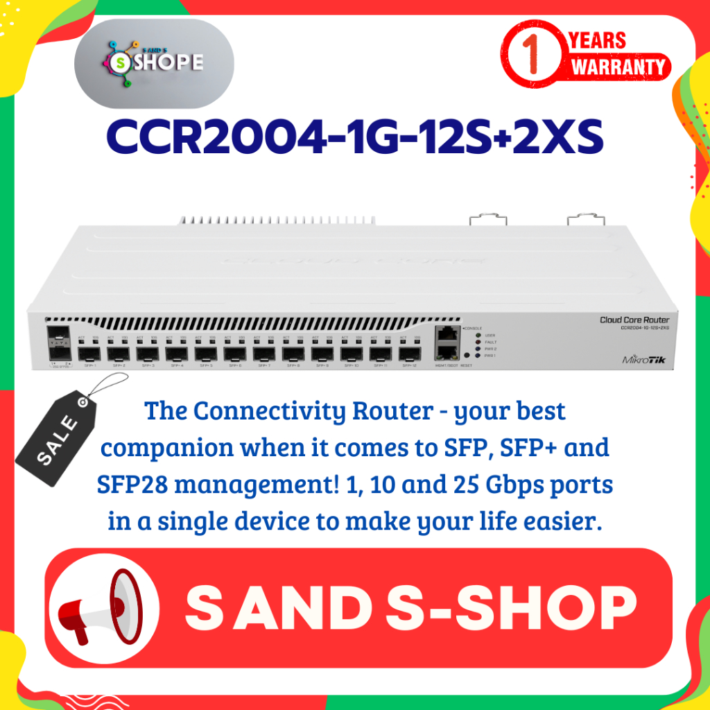 Mikrotik CCR2004-1G-12S+2XS⚡️ส่งไว⚡️รับประกัน 1 ปี⚡️ออกใบกำกับภาษีได้⚡️🔥สั่งซื้อได้เลย🔥
