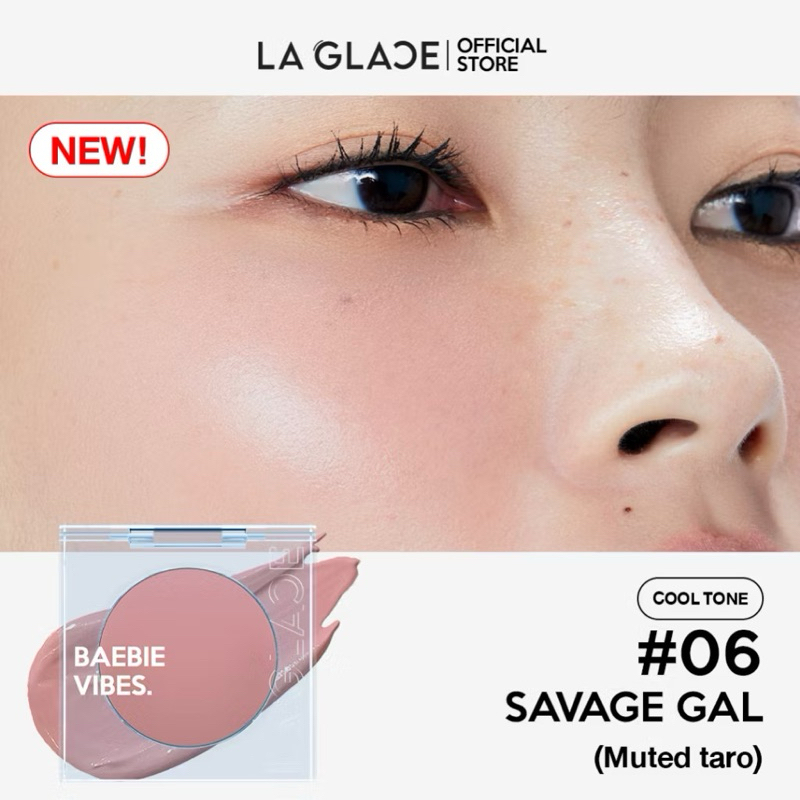 (แพคเกจใหม่พร้อมส่ง) มีโค้ดลด *แถมพัฟ* Black Blush Laglace บลัชดำลากลาส Baebie Vibe Blush