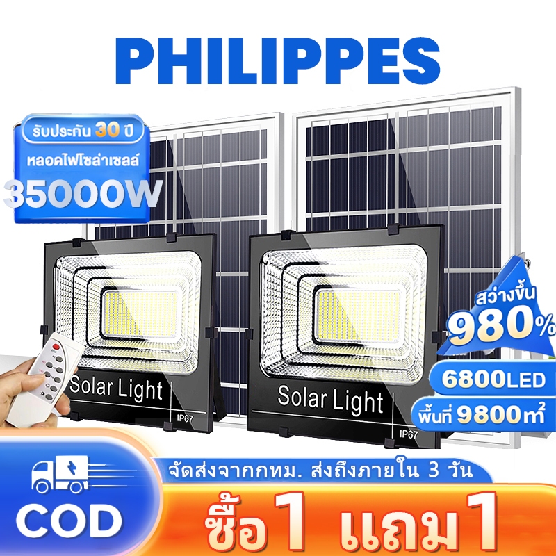 【รับประกัน10ปี】ไฟโซล่าเซลล์ กันน้ำกลางแจ้ง ป้องกันฟ้าผ่า Solar light สว่างอัตโนมัติเมื่อฟ้ามืด