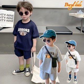 Beryl kids🌸ชุดเซ็ทเด็กชายแฟชั่น🎀เสื้อผ้าเด็กแขนสั้นกางเกงขาส…
