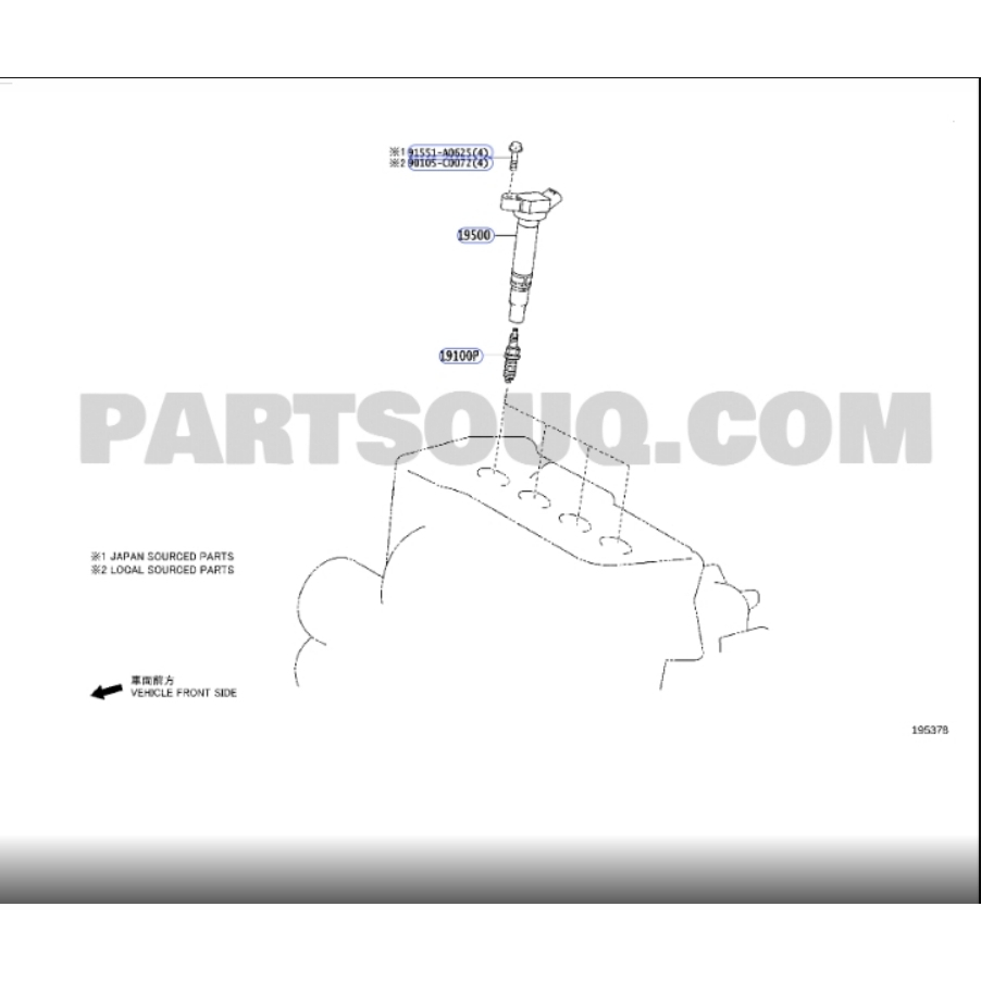 หัวเทียน Toyota ASV70 (90919-01296) แท้ห้าง Chiraauto