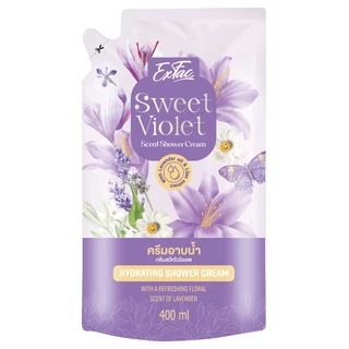 EXFAC - Sweet Violet Scent Shower Cream 400 ml. (Refill) เอ็กแฟค สวีทไวเลต เซนท์ ชาวเวอร์ ครีม 400 มล. (ถุงเติม)