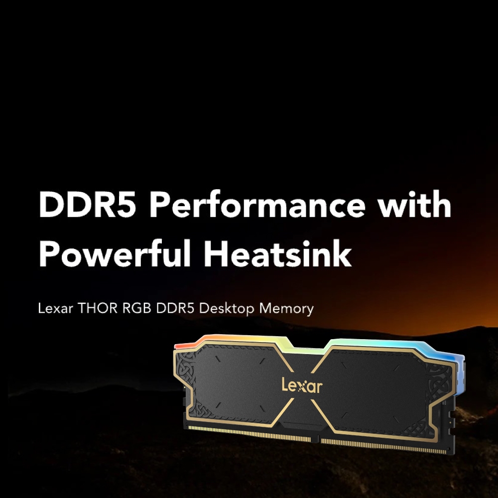แรมพีซี LEXAR® THOR RGB DDR5 DESKTOP MEMORY 16GB DUAL PACK (LD5U16G60C38BG-RGD)_3