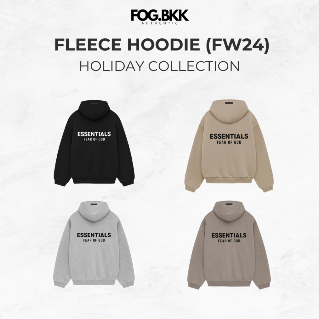 [ของเเท้]Fear of God Essential Hoodie FW24 Holiday Collection