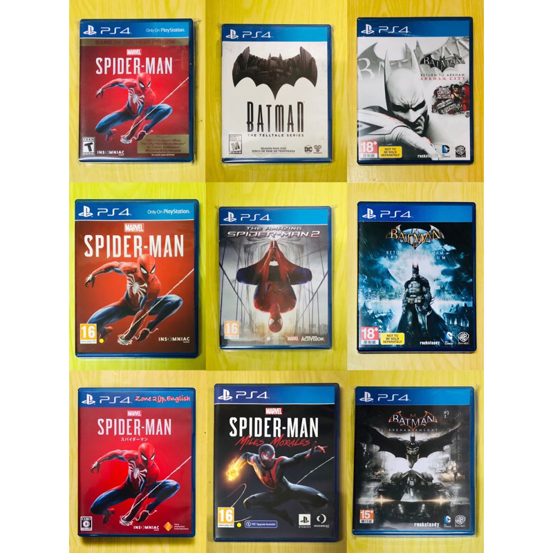 PS4 Games [C/T] Spider-Man, MARVEL, Morales,Batman (มือ1,มือ2 )