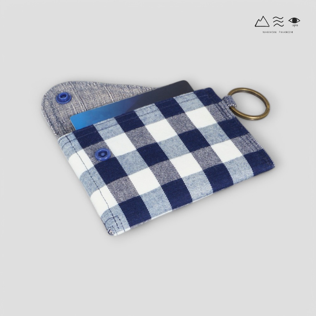 กระเป๋าใส่บัตรผ้าฝ้ายทอมือ คราม - รูปที่ 7