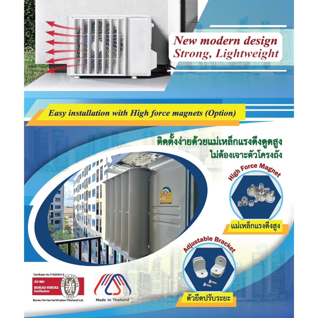 กริลแอร์ กริลเปลี่ยนทางลมแอร์ ตัวปรับทิศทางลม แอร์พลาสติก ABS อย่างดี มีออพชั่นเพิ่มแม่เหล็กได้