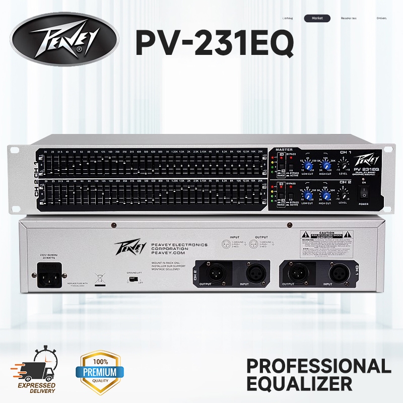 PEAVEY PV231EQ อีควอไลเซอร์ระดับมืออาชีพ อีควอไลเซอร์คู่ 31 ส่วน อีควอไลเซอร์เฉพาะเวที