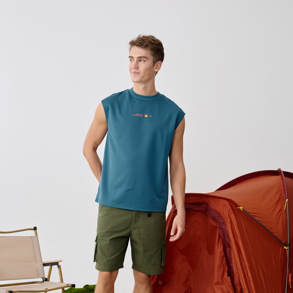 Khaki Bros. - คาคิบรอส - Sleeveless Tee  - Loose Fit - เสื้อแขนกุด - KM25K024