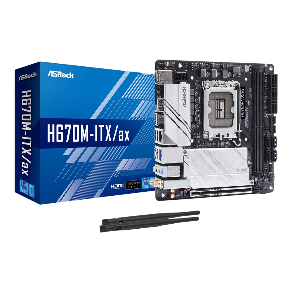 MAINBOARD (เมนบอร์ด) 1700 ASROCK H670M-ITX/AX WIFI (DDR4) [Mini-ITX] พร้อมส่ง