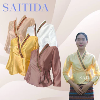 เสื้อไทเขินผ้าไหมแก้ว หลากหลายสี เสื้อมีไซส์ 34-48