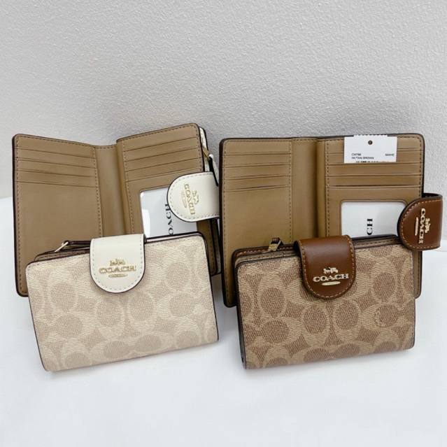 ✴️แท้ 💯% MEDIUM CORNER ZIP WALLET IN SIGNATURE CANVAS CW786