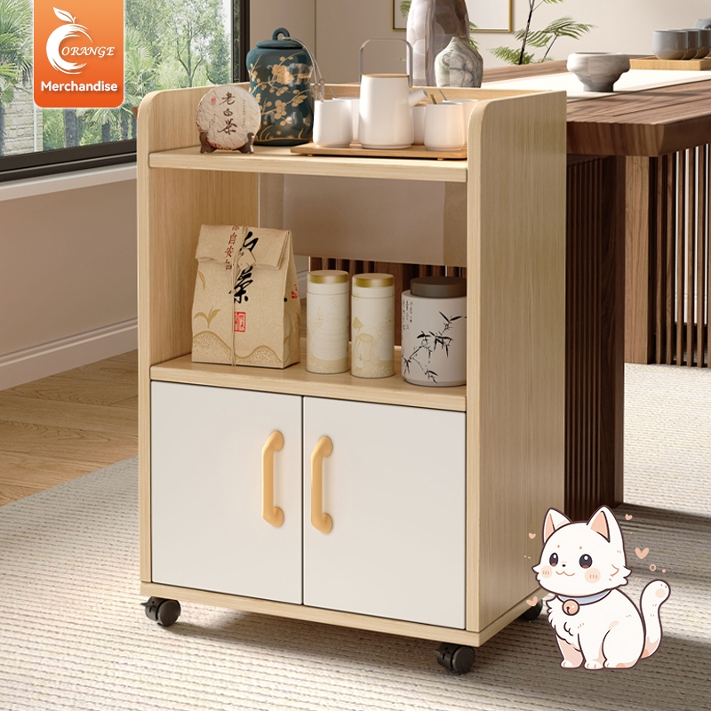 ORANGE ชั้นวางของในครัว สามารถวางไมโครเวฟ/จาน/เครื่องปรุงรส ขนาดใหญ่ชั้นวางพร้อมตู้ ประหยัดพื้นที่