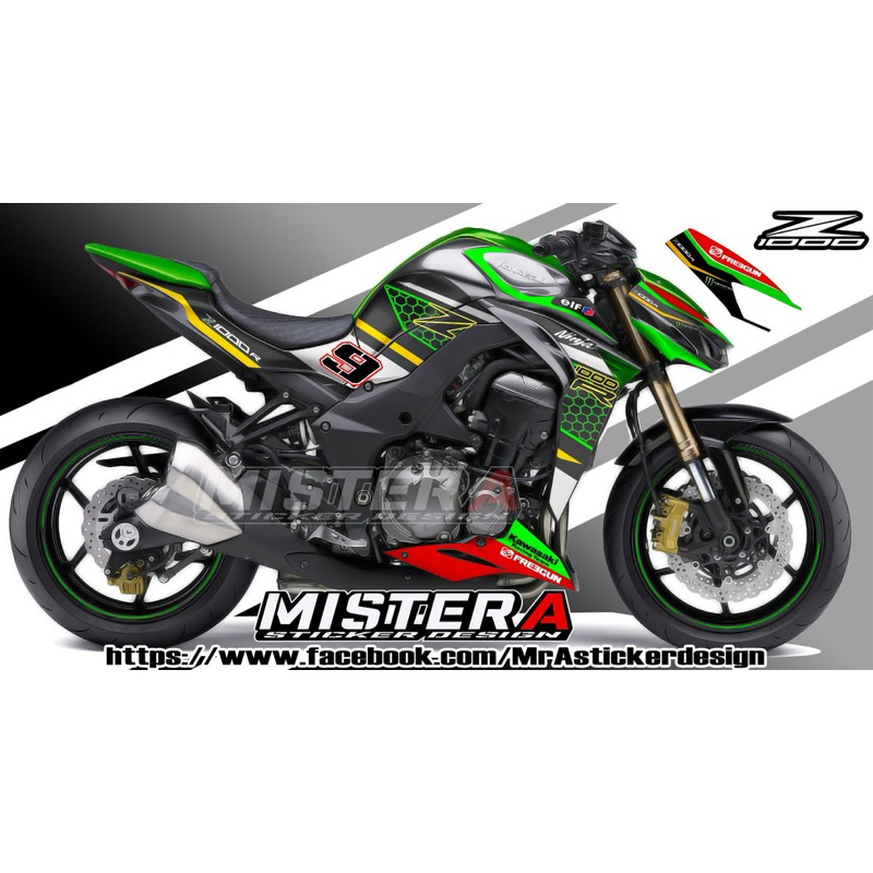 (Mr.AM) ชุดสติ๊กเกอร์ [เกรด Premium] Kawasaki Z1000 (Z1000R)
