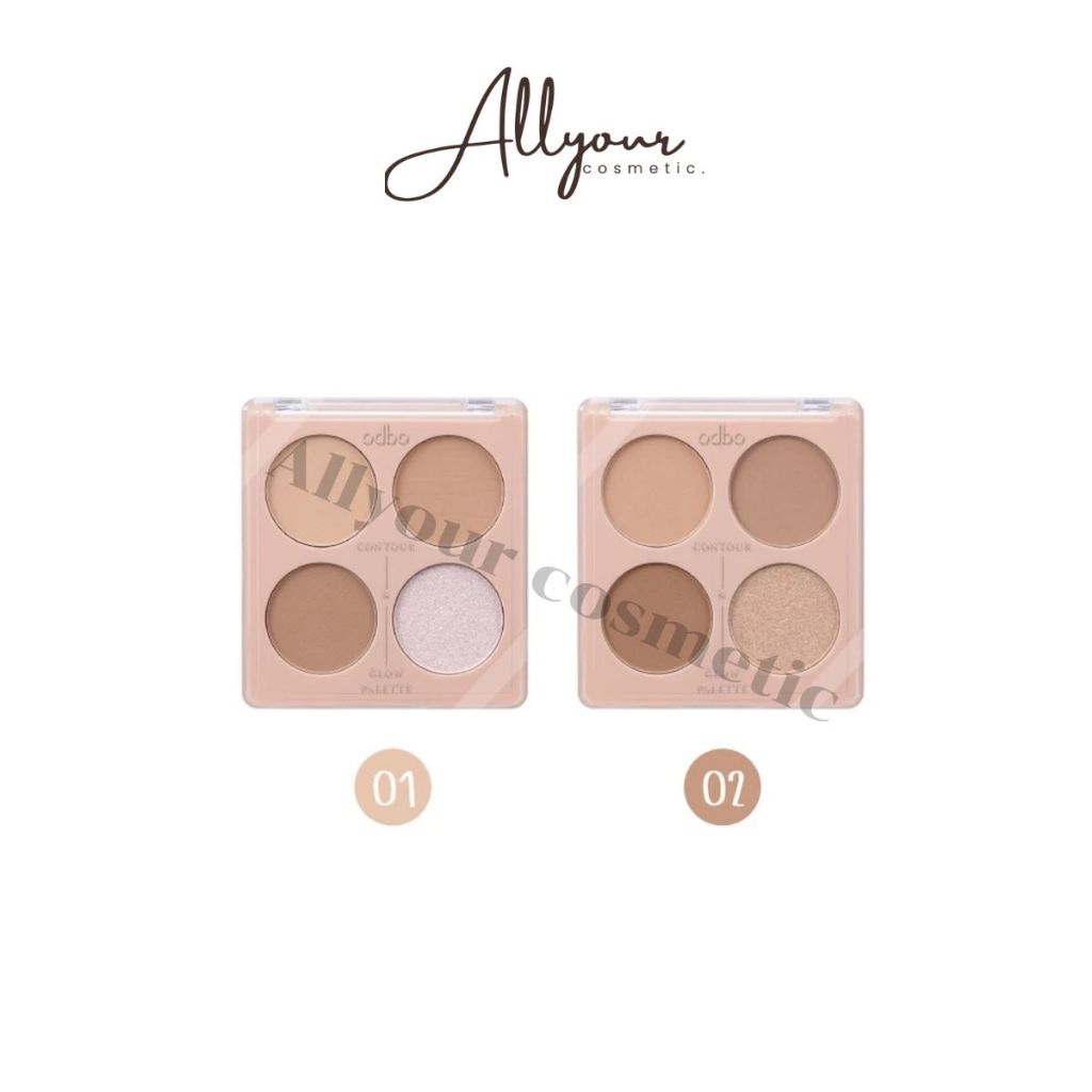 (ของแท้) คอนทัวร์ ODBO Contour & Glow Palette เฉดดิ้งโอดีบีโอ คอนทัวร์ แอนด์ โกลว พาเลท OD1303