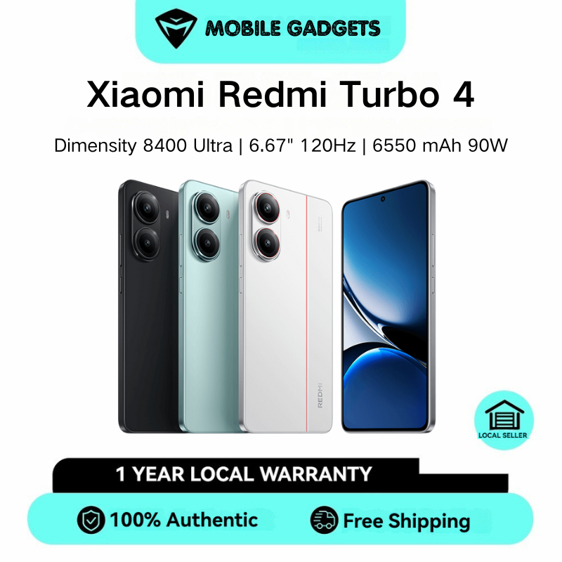 Xiaomi Redmi Turbo 4 | Dimensity 8400 Ultra | 6.67" 120Hz 1220 x 2712 pixels | 6550 mAh 90W