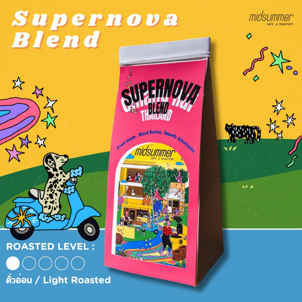 เมล็ดกาแฟอราบิก้า Supernova ไร่ดินดี จ.เชียงราย คั่วอ่อน โทนฟรุตตี้ หวานผลไม้ | Midsummer