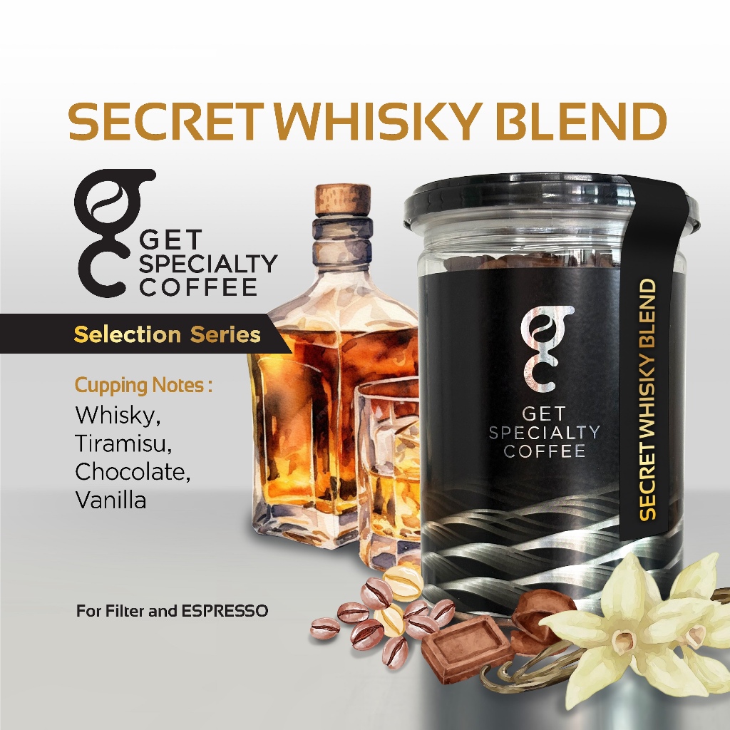 เมล็ดกาแฟ“GET SPECIALTY COFFEE”SECRET WHISKY BLEND 150g/SpecialtyCoffee-Medium Roasted