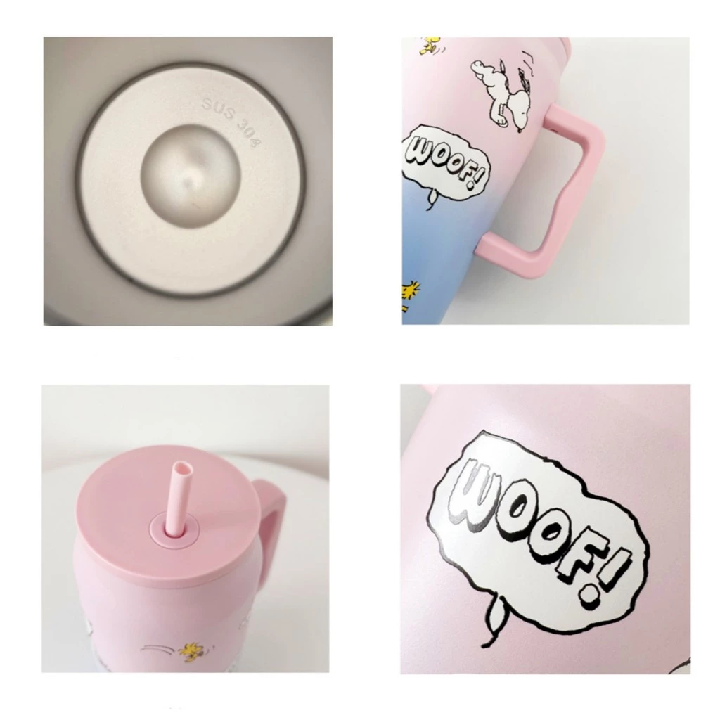 การขายล่วงหน้า Snoopy แก้วเก็บความเย็น 1500ml/50oz พร้อมที่จับและฝาฟางถ้วยแก้วกระติกเก็บความร้อนและเย็นถ้วยน้ำในรถยนต์ข thumbnail 8