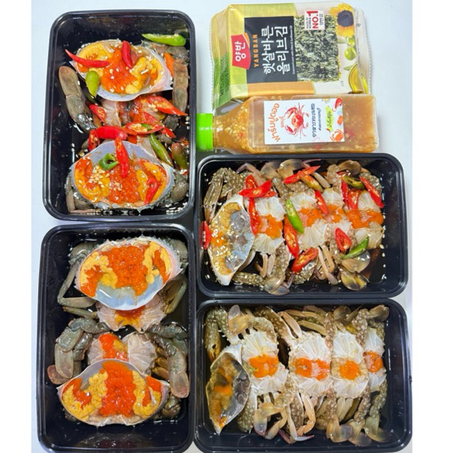 (วันที่ได้รับสินค้าแจ้งในแชท) เซ็ตรวมปูเน้นๆ ปูไข่ดอง ปูม้าไข่ดอง 4 กล่อง
