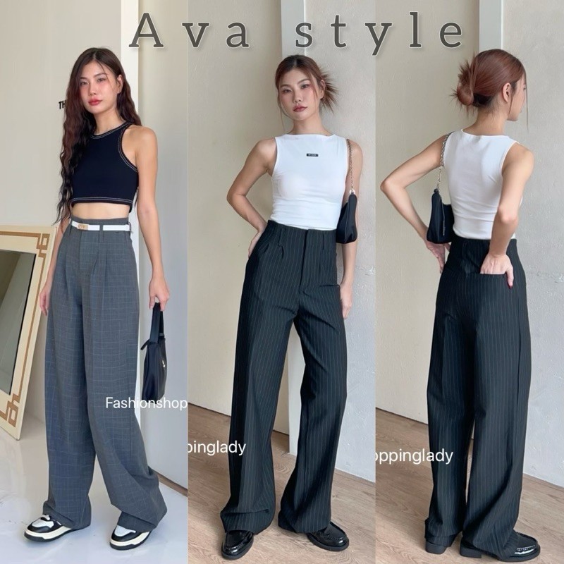 วินเทจ คลูๆ ผ้าญี่ปุ่น กางเกงขากระบอกเอวสูง styleวินเทจ ผ้าญี่ปุ่นเกรดพีเมียม ร.ต.
