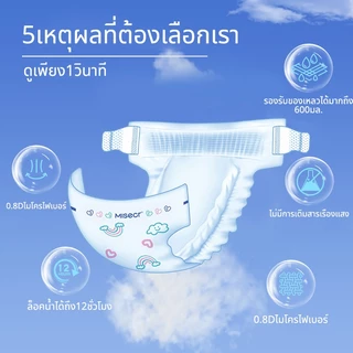 MISECR ผ้าอ้อมเด็ก ระบายอากาศได้ ผ้าอ้อมสำเร็จรูปสำหรับเด็กชายและเด็กหญิง ป้องกันการรั่วซึมด้านข้างและการดูดซับที่ดี