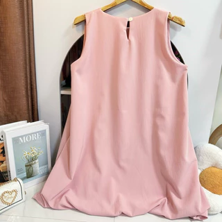 Dress แขนเว้าบอลลูนทรงปล่อยแต่งโบว์ ( Ba-9 ) 🎀✨