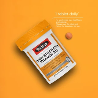 Swisse High Strength Vitamin B12 วิตามินบี12เข้มข้น 60เม็ด EXP08/2027