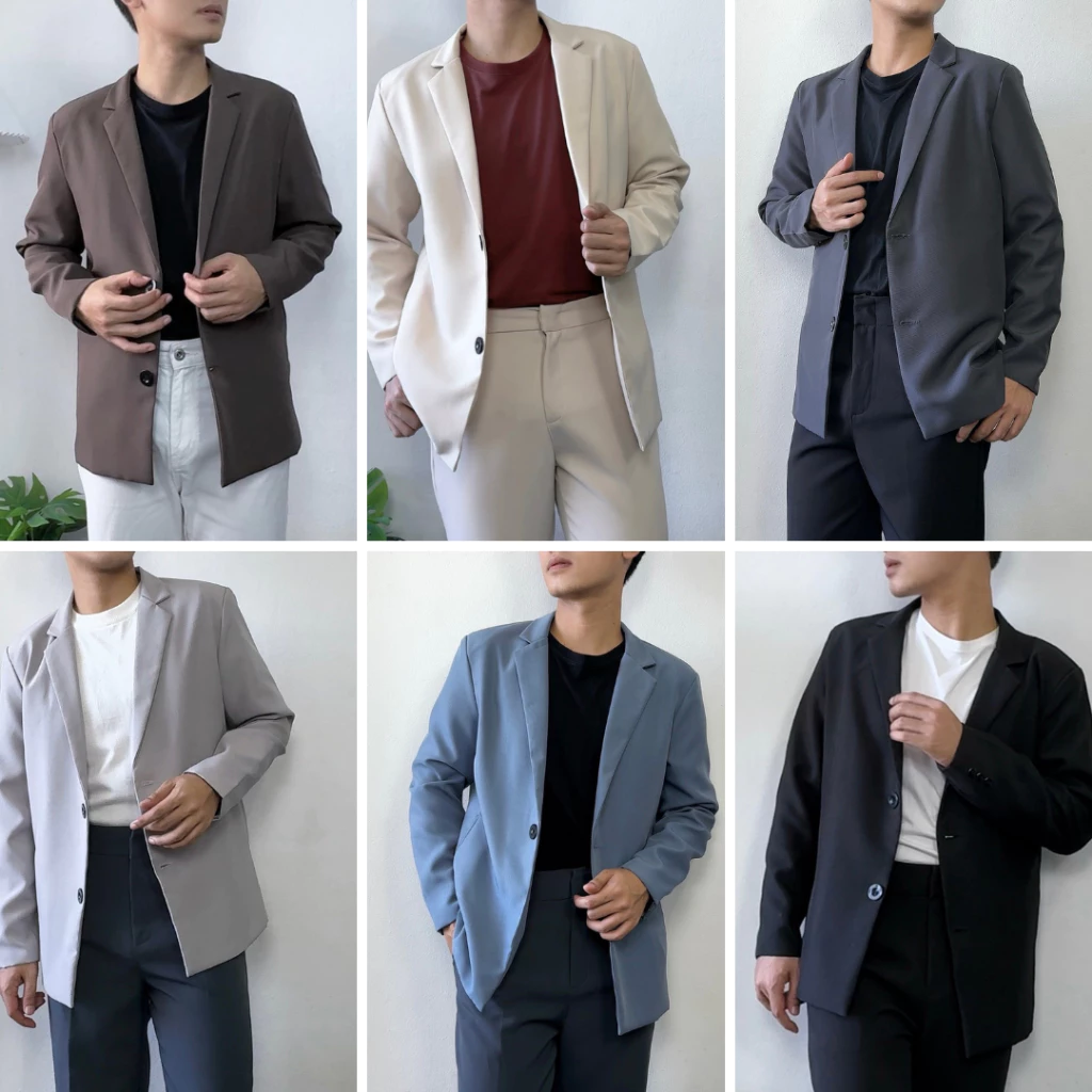 Blazer เบลเซอร์ผู้ชาย สไตล์มินิมอล ชุดออกงาน (S-4XL)