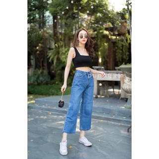💯Punny jeansทรงขากระบอก7ส่วนผ้าไม่ยืดเอวสูงปิดสะดือสาวอวบมีไซนะค่ะ23"-38"เลยจ้าผ้าดีมากเก็บทรงพลางหุ่นไดดีสุดจ้ารุ่นนี้