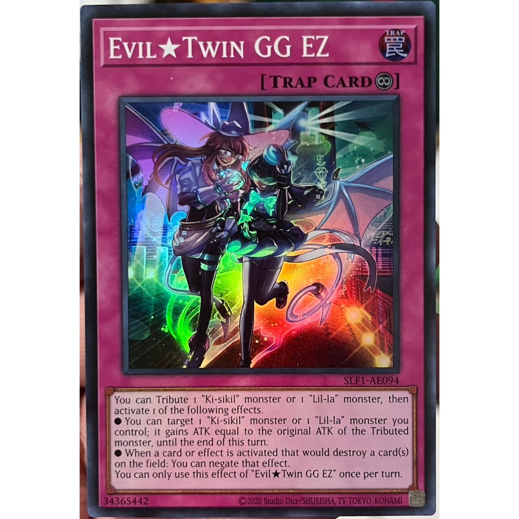 Yugioh Asia-Eng [SLF1-AE094] Evil★Twin GG EZ (Super Rare) การ์ดยูกิแท้ถูกลิขสิทธิ์