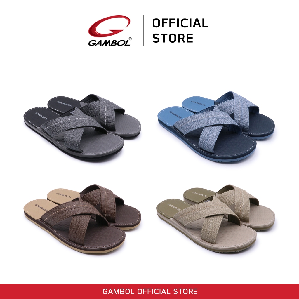 GAMBOL แกมโบล NATIVE CROSS รองเท้าแตะสวมชาย รุ่น GM12131 Size 40-44