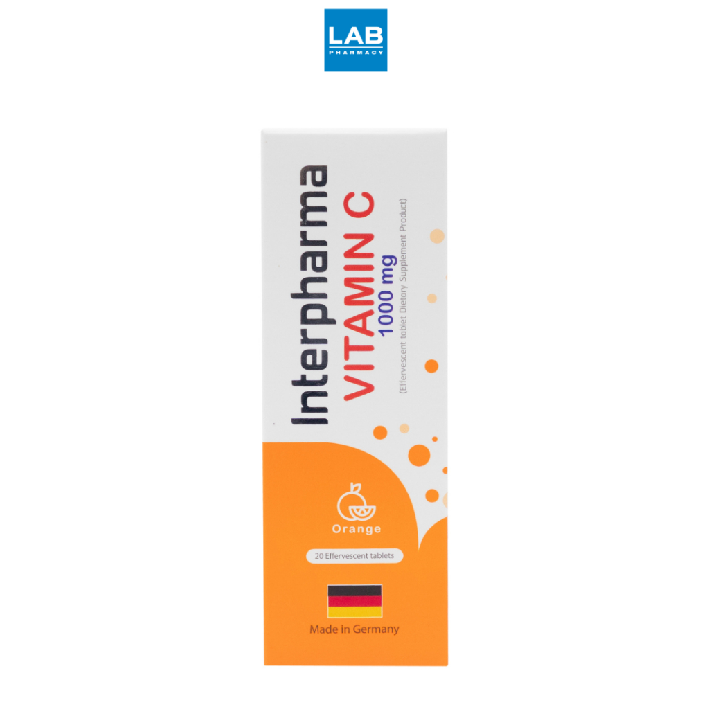 *[ซื้อ 1 แถม 1] Interpharma Vitamin C 1000mg 20 tab อินเตอร์ฟาร์มา วิตามินซี 1000 มิลลิกรัม 20 เม็ด