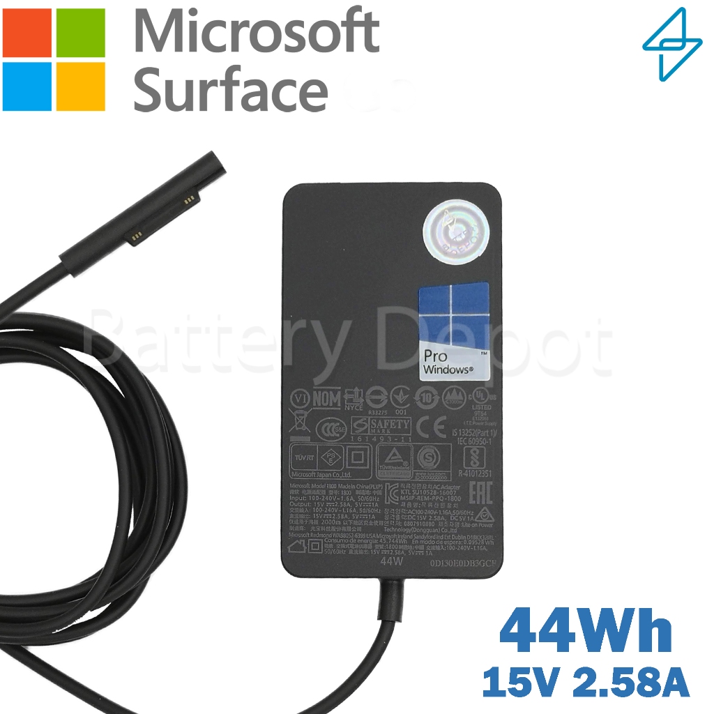 Microsoft Surface Adapter ของแท้ สำหรับ Surface Pro 5 / Pro 6 / Surface 1796 44W 15V 2.58A สายชาร์จ 