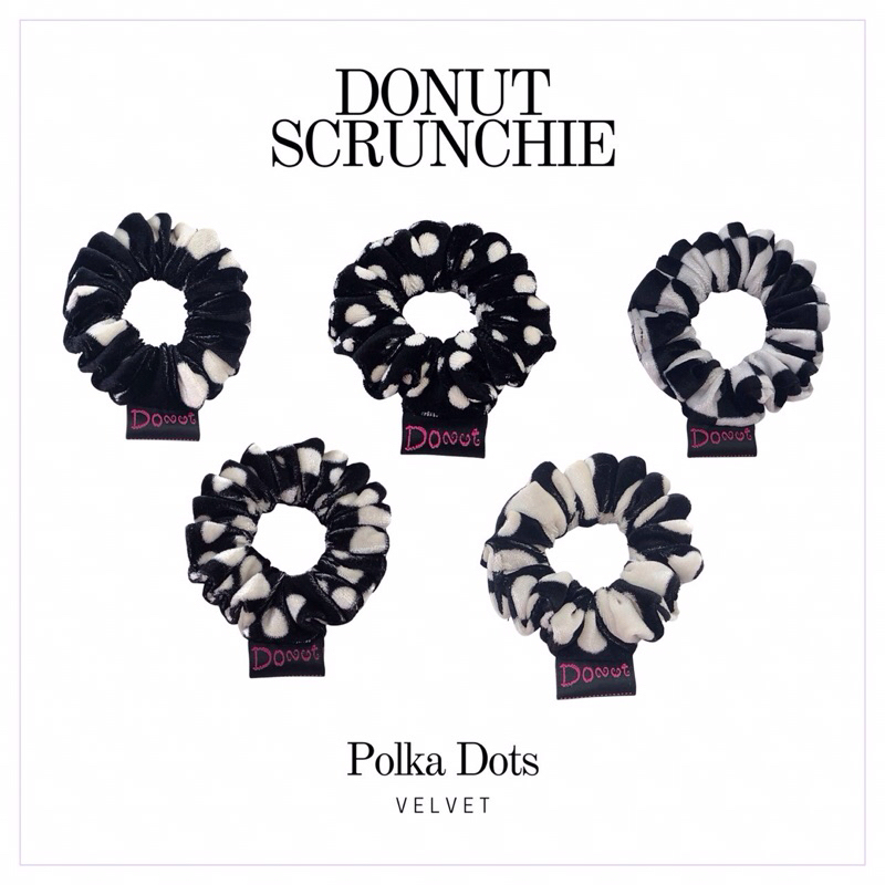 ยางรัดผมDonut รุ่น polka dots (ดำ)