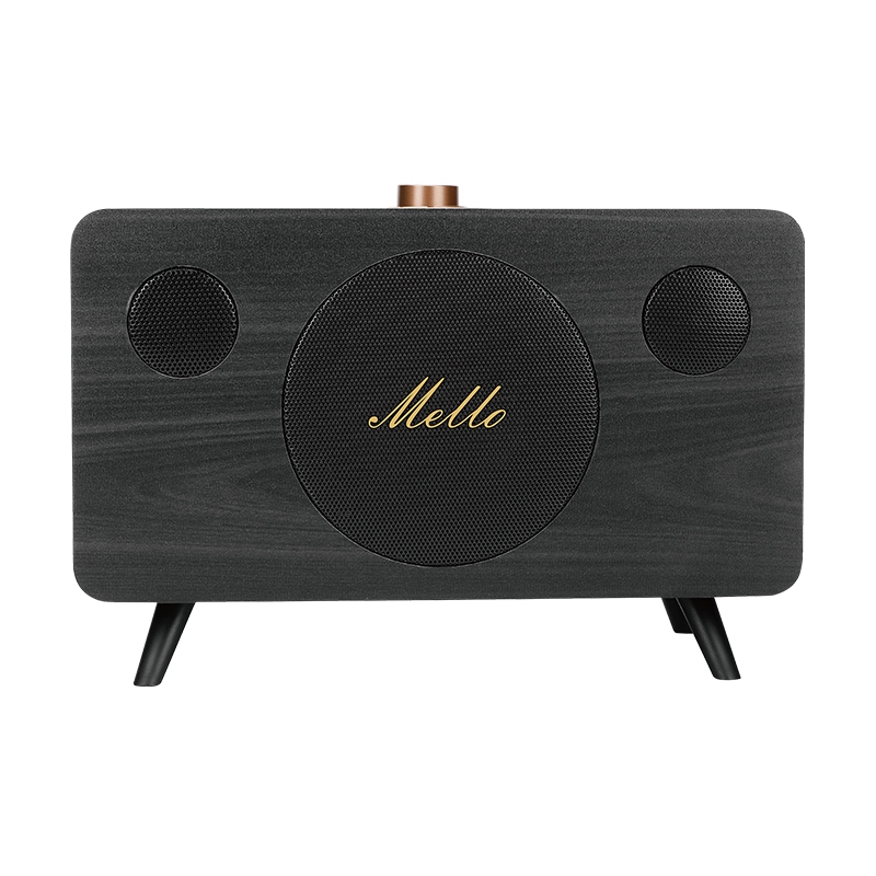 Mello d-power ลำโพงบลูทูธมินิ ลำโพงตู้ไม้ คลาสสิค เรียบหรู กำลังขับ 20 วัตต์แบตเตอรี่ในตัว
