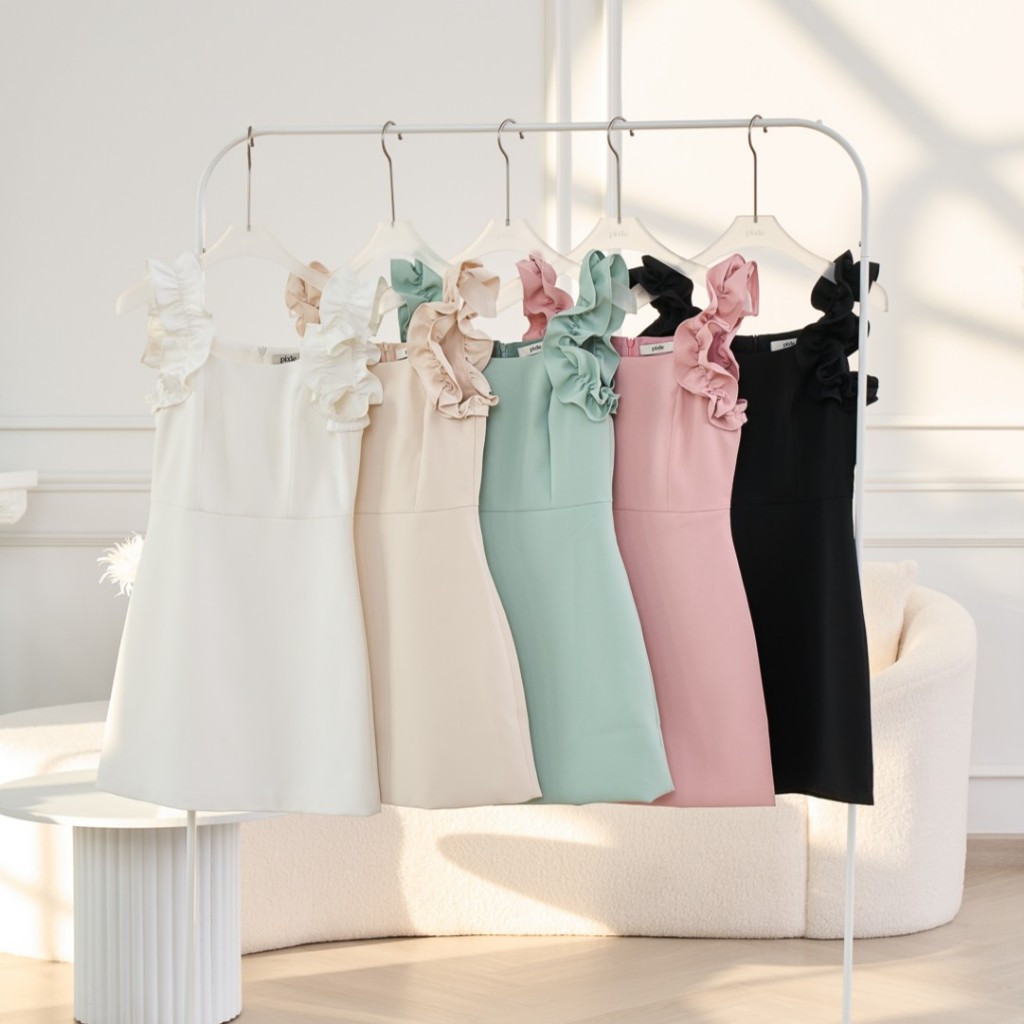 Anna Dress เดรสแขนริ้ว minidress ชุดออกงาน