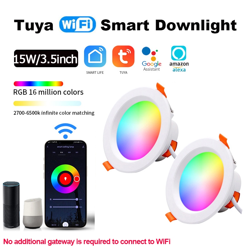 Qimedo Wi-Fi ไฟดาวไลท์เพดาน ไฟดาวน์ไลท์ led 16สี RGB สมาร์ทดาวน์ไลท์ ไฟติดเพดาน ดาวน์ไลท์ฝังฝ้า ไฟเพดาน ดาวไลท์พร้อมร