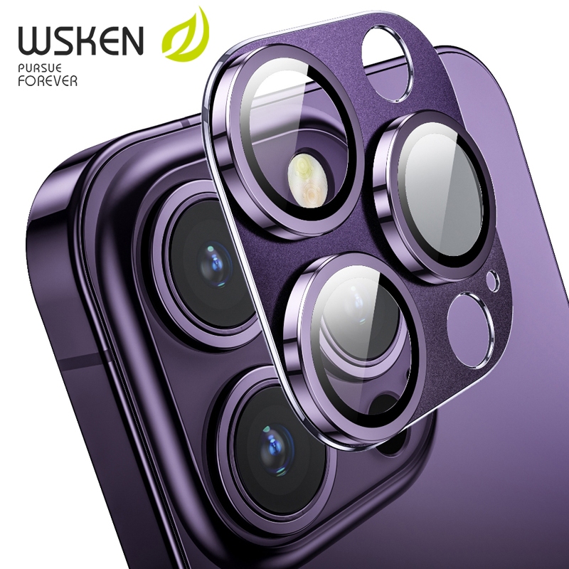 WSKEN กระจกกันเลนส์ เลนส์กล้อง สำหรับ iPhone 15Pro/15ProMax/14Pro/14ProMax/13Pro/13ProMax กระจกนิรภัย 9H ที่มีความโปร่งใ