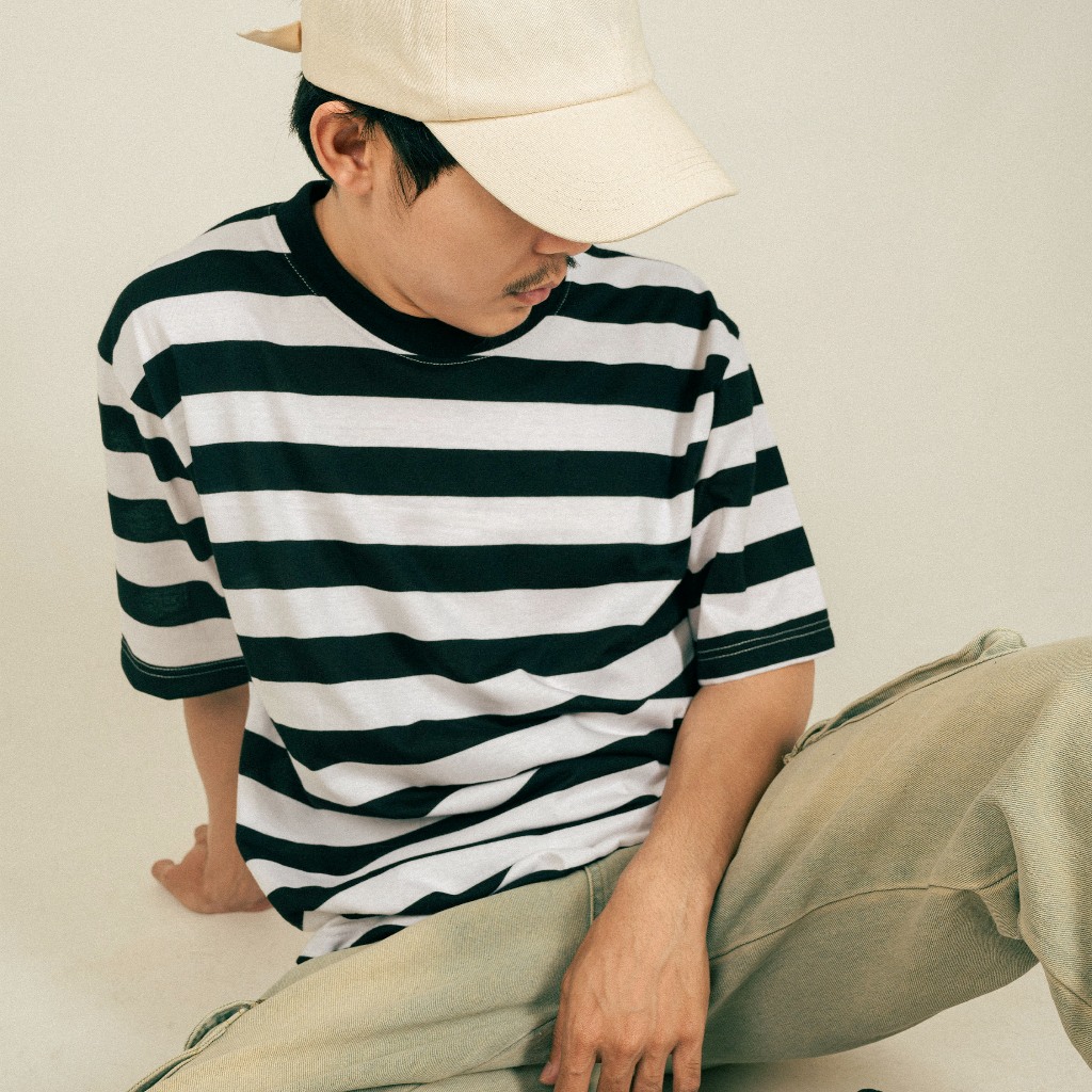 MAFEAR - เสื้อยืดลายทาง แขนสั้น  STRIPED TEES
