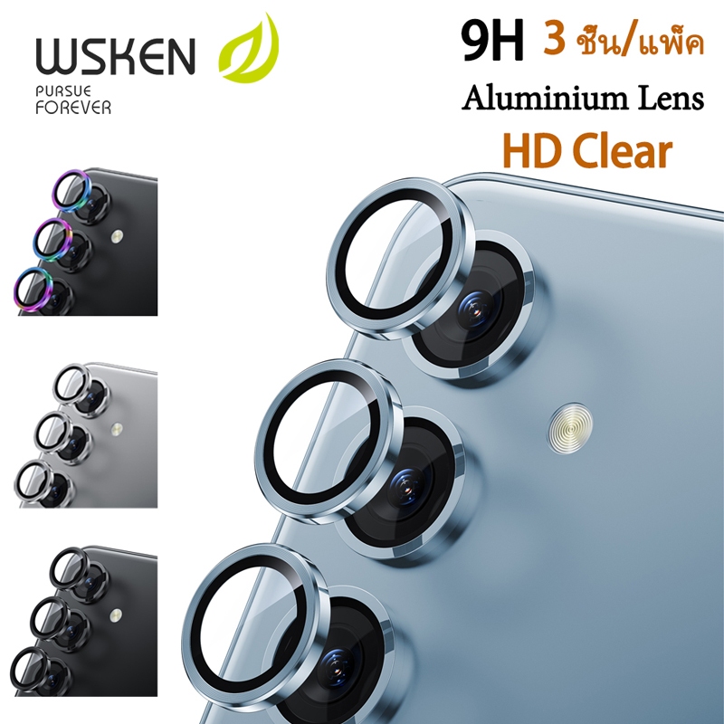 【1 Set】Wsken 9H ฟิล์มกระจกเต็มจอ HD กันเผือก สำหรับ Samsung Galaxy S25Ultra S24 Ultra/S24 FE/S24 Plus กระจกกันเลนส์กล้อง