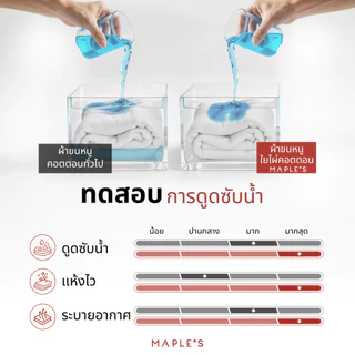 MAPLE'S ผ้าเช็ดตัว ผ้าเช็ดผม ลดสิว​ ใยไผ่คอตตอน นุ่มกว่าผ้าขนหนูเกรดโรงแรม​ Bamboo Cotton Towel