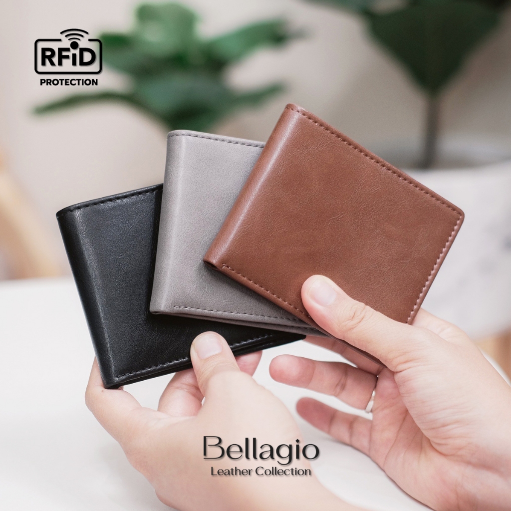 Bellagio รุ่น Merino Slim Wallet กระเป๋าสตางค์ผู้ชายหนังวัวแท้ ทรงบางสลิม พกพาสะดวก