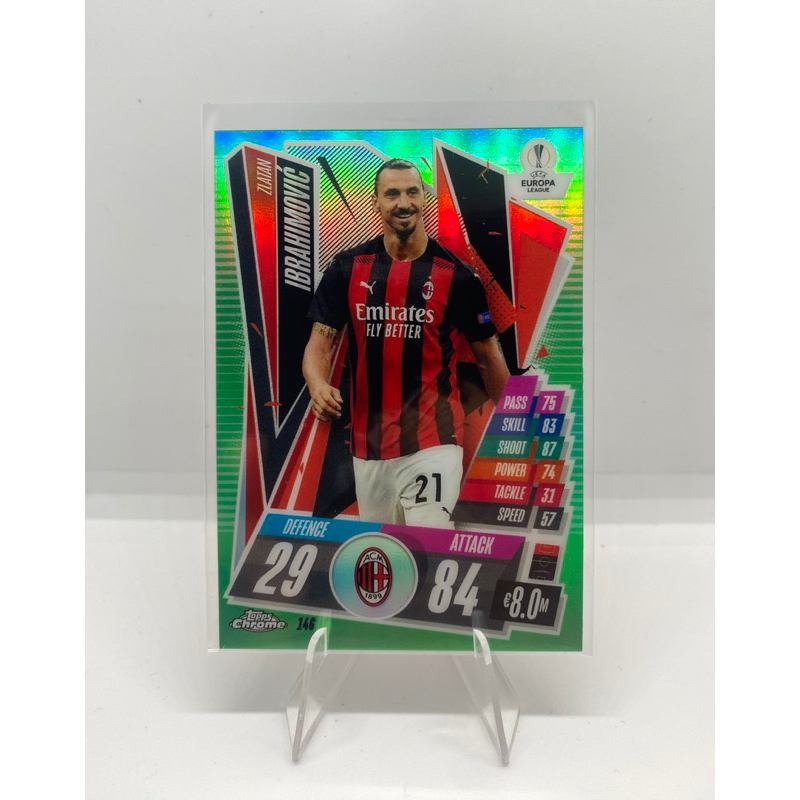 การ์ดฟุตบอล Zlatan Ibrahimovic #146 /99  2020-21 Attax UCL Chrome