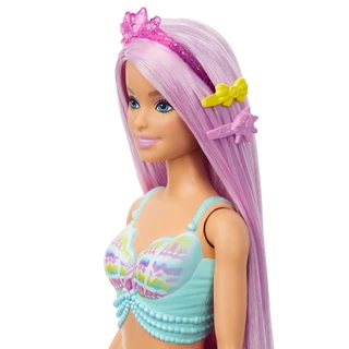 Barbie Mermaid Doll With 7-inch-Long Fantasy Hair & Accessories บาร์บี้ เมอร์เมดพร้อมอุปกรณ์ทำผม HRR00 ID