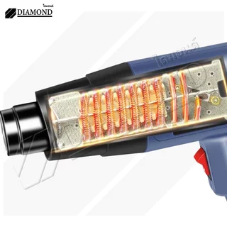 Diamond ปืนเป่าลมร้อน 2000W เครื่องเป่าลมร้อน ใช้สำหรับฟิล์มหดบรรจุภัณฑ์ฟิล์มรถยนต์เพื่อดัดท่อพลาสติ