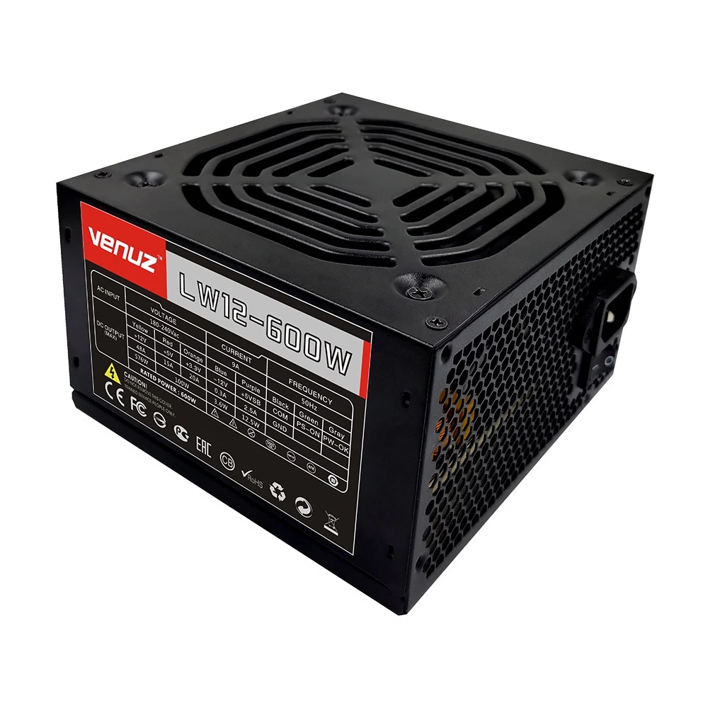 POWER SUPPLY (อุปกรณ์จ่ายไฟ) VENUZ 600W LPW12-600W - Black